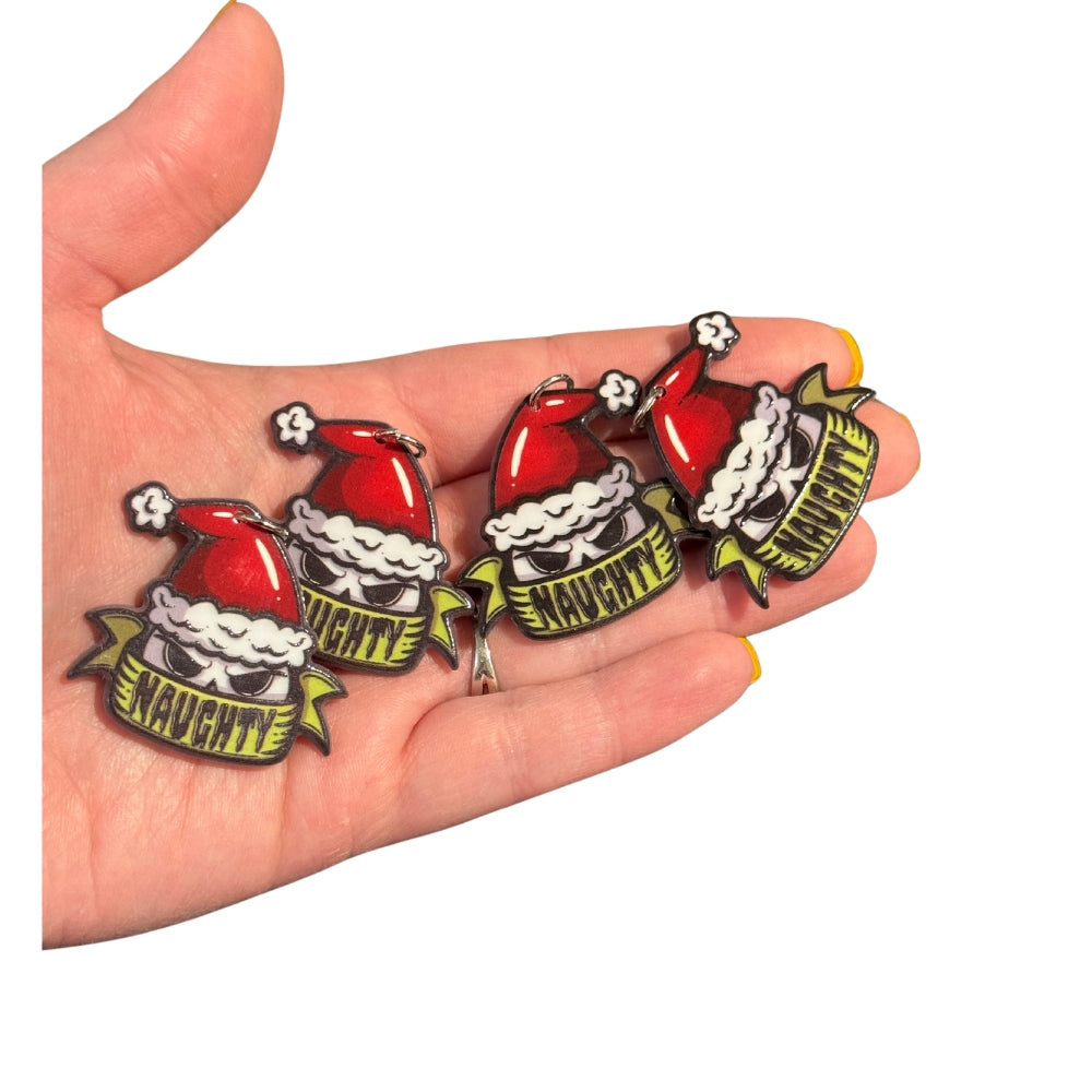 4PCS Naughty Nightmare Before Christmas Santa Hat Charms