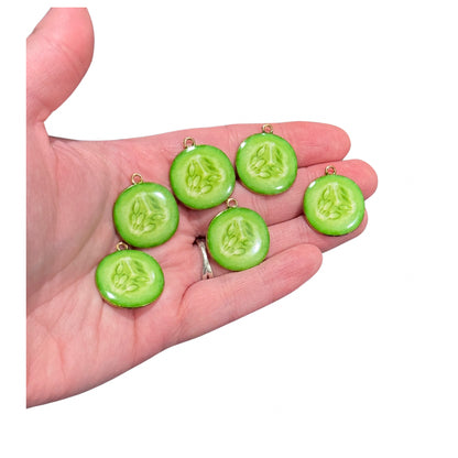 6pcs Cucumber Slice Charms