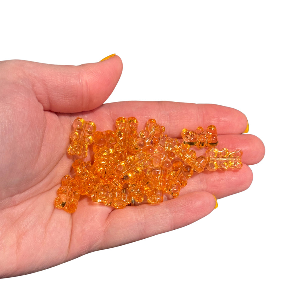 18pcs Orange Gummy Bear Focal Beads