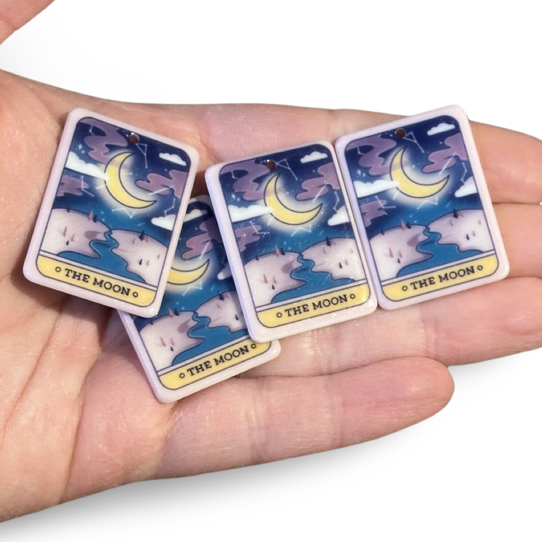 4pcs The Moon Tarot Card Charms