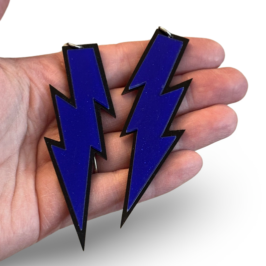 2pcs Blue Lightening Bolt Charms