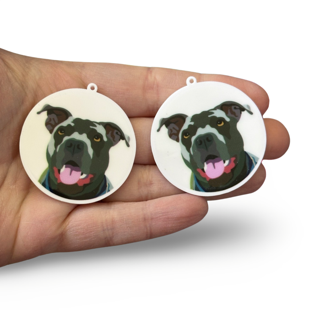 6pcs Pitbull Dog charms