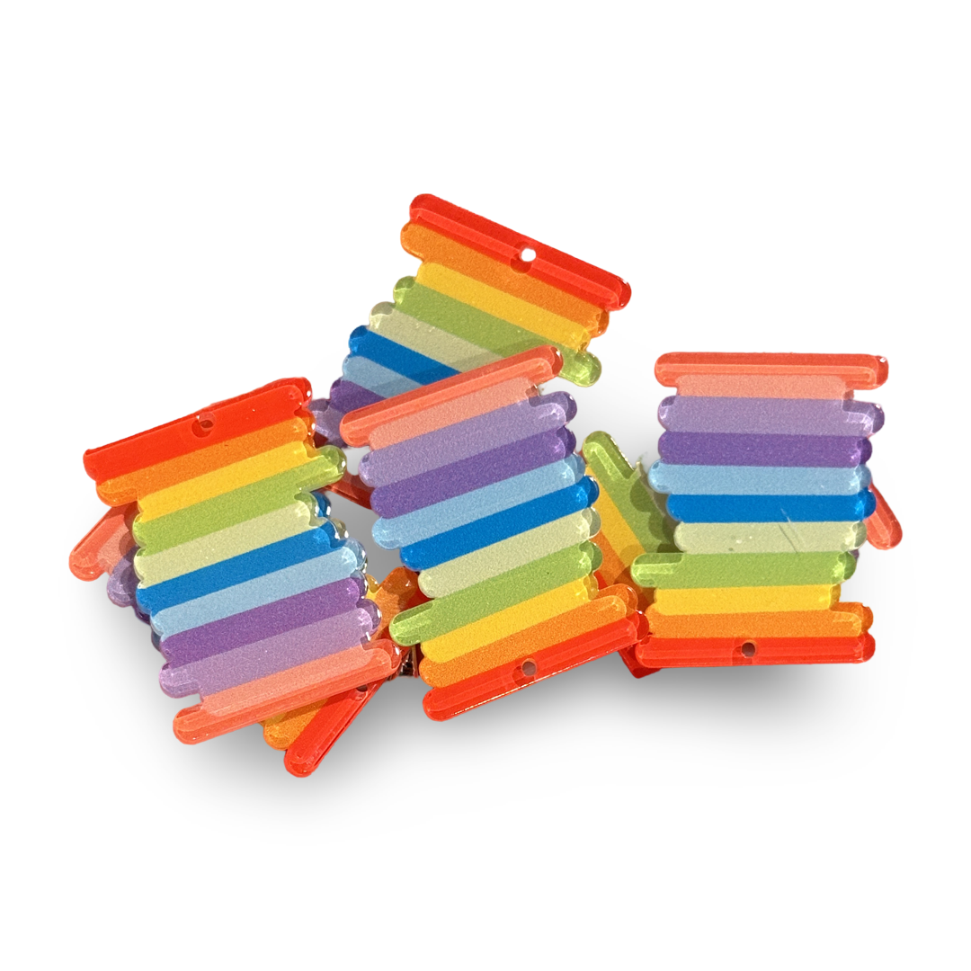 6pcs Stacked Rainbow of colors charms