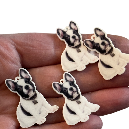 4pcs Bulldog Boston terrier Charms