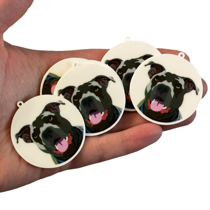 6pcs Pitbull Dog charms