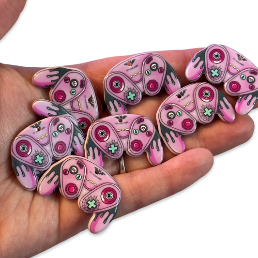 8pcs Pink Girly goth Video Game Controller Charms