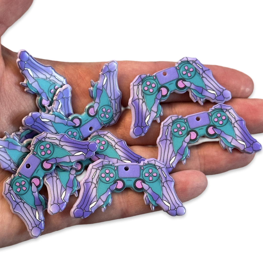 8pcs Purpe Girly goth Video Game Controller Charms