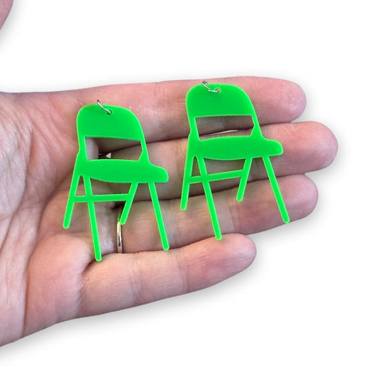 2pcs Neon Green Folding Chair Charms