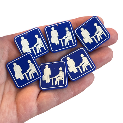 6pcs Blue Office Door Logo Charms