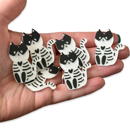 6pcs Cute cat skeleton charms