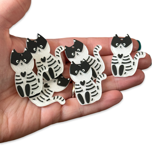 6pcs Cute cat skeleton charms