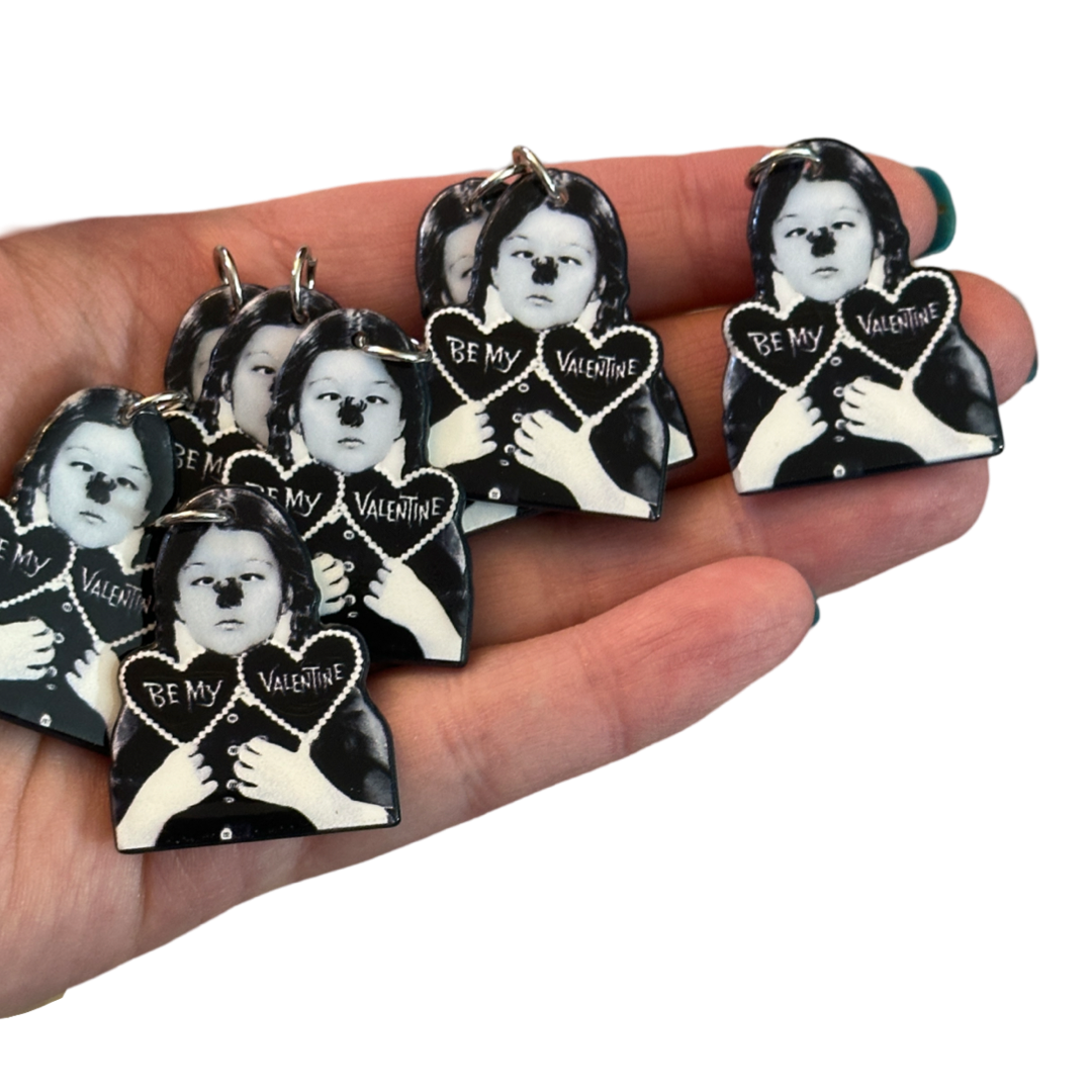 8pcs Creepy Goth Girl be my valentine charms