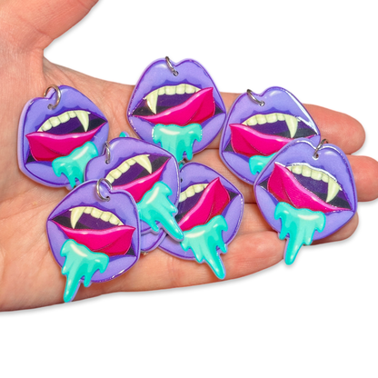 8pcs Purple Sexy Vampire Lips Charms