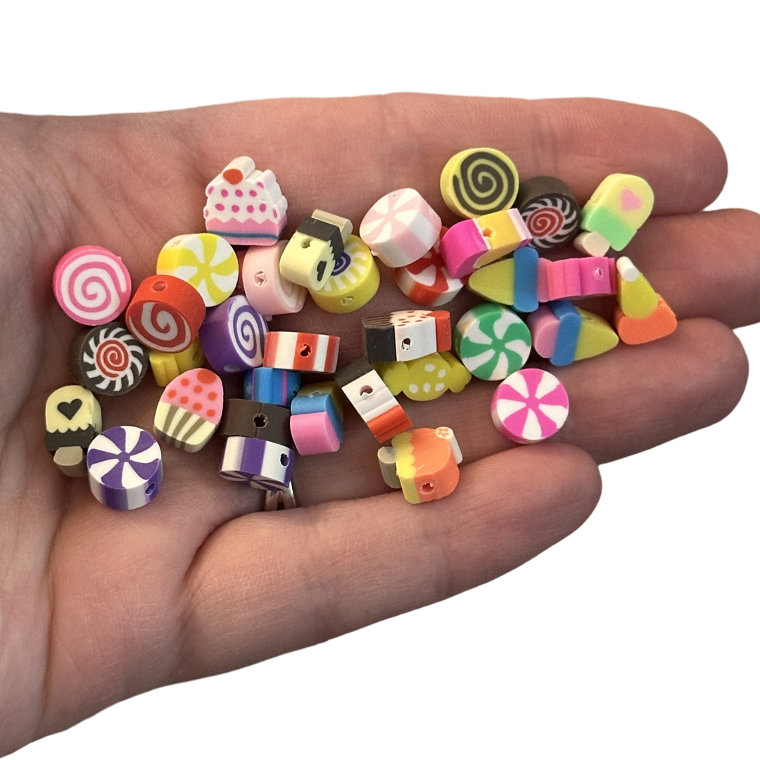 30pcs Assorted sweets, candy & desserts Beads