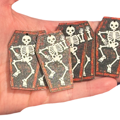 6pcs Skeleton Coffin Charms