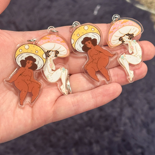 4pcs woman mushroom Charms