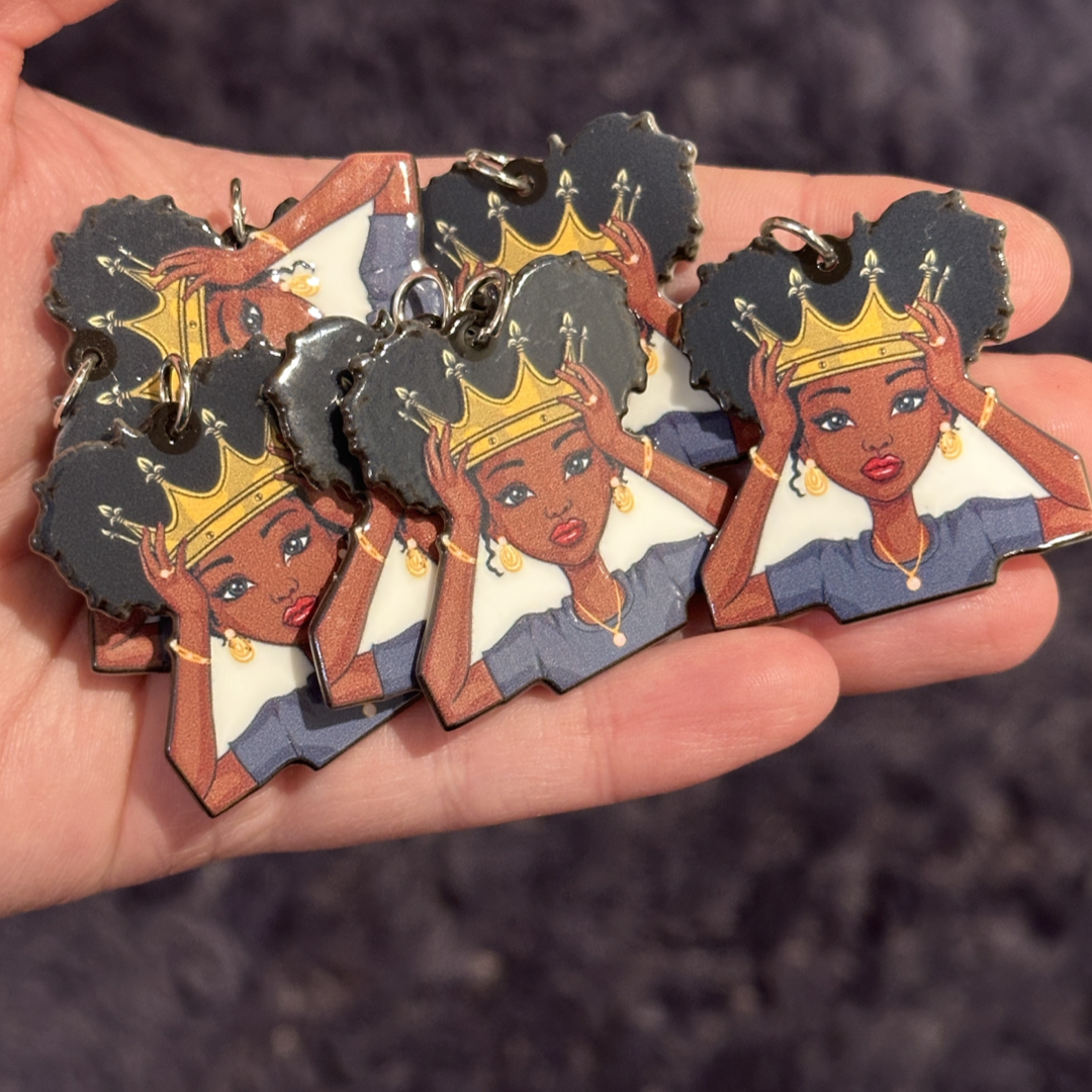 8pcs Black Queen Charms