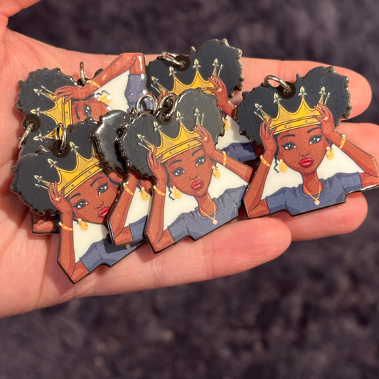 8pcs Black Queen Charms