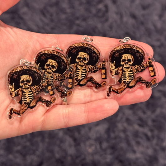 4pcs Mexican Skeleton running Beer Charms