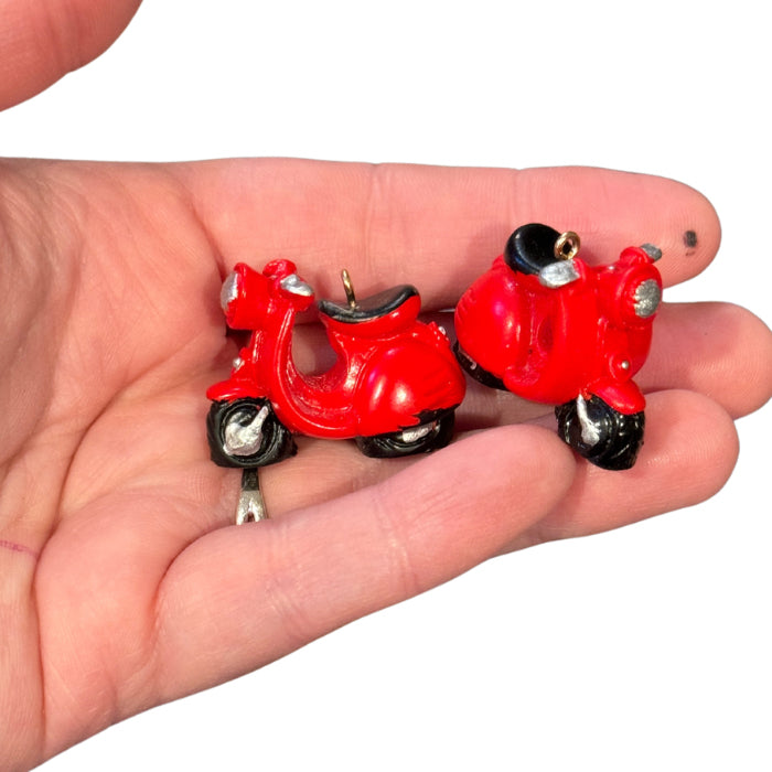 2pcs Red scooter charms