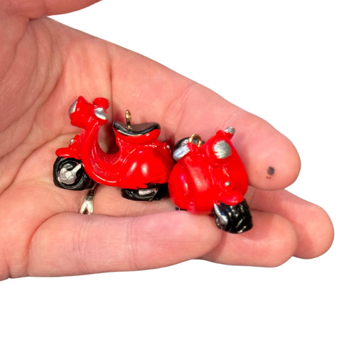 2pcs Red scooter charms