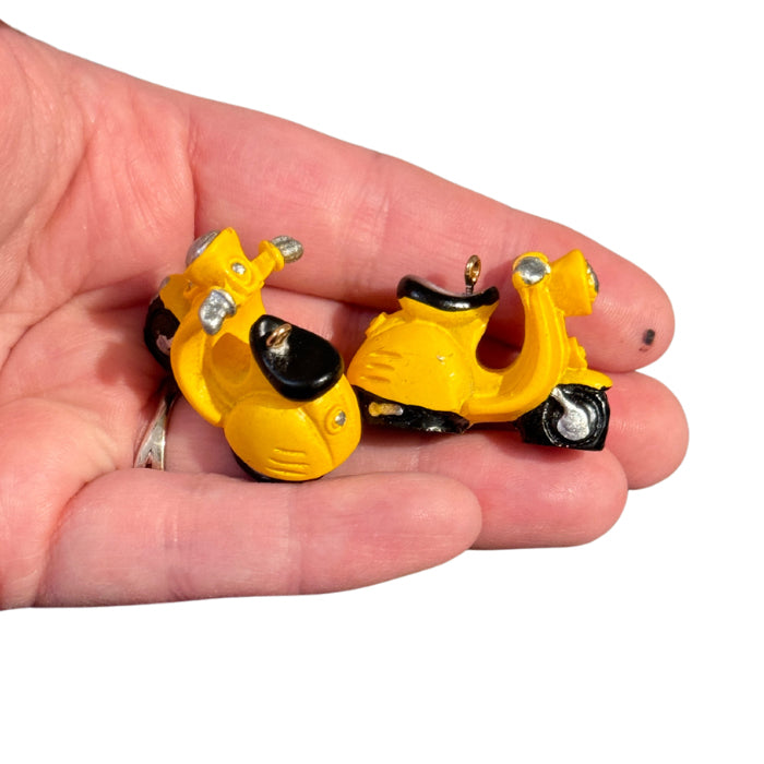 2pcs Yellow scooter charms