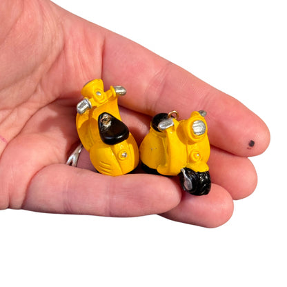 2pcs Yellow scooter charms