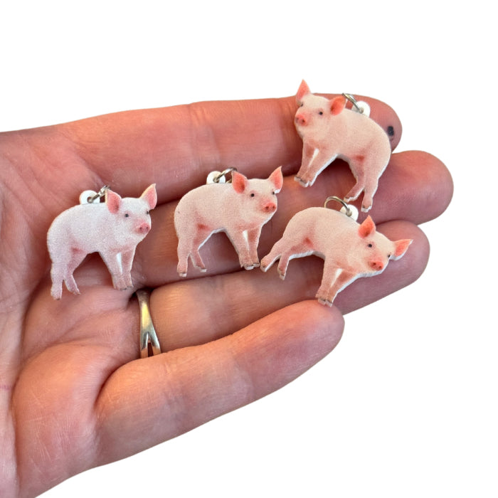 4pcs Realistic Baby Pig Piglet charms