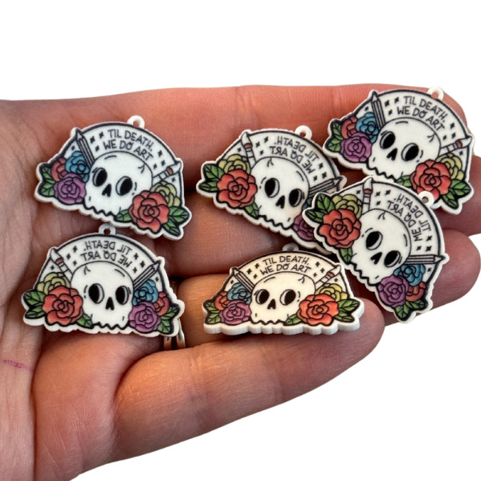 6pcs Til death we do art charms