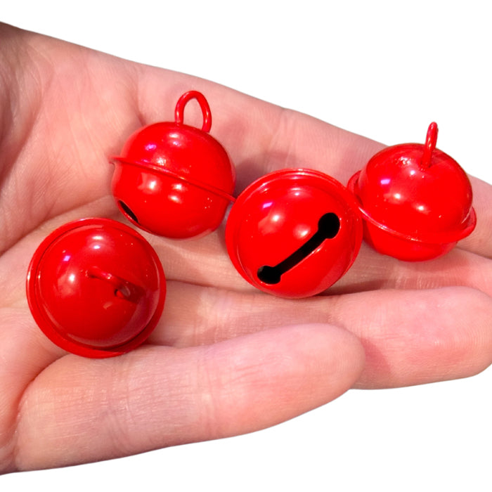 4pcs Red Jingle Bell Charms