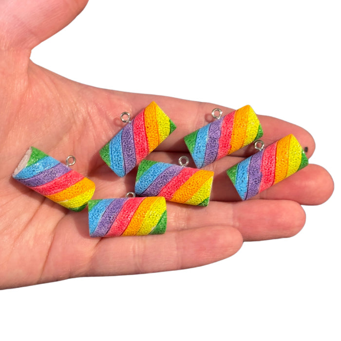 6pcs Rainbow Log Cake Charms LAST SET