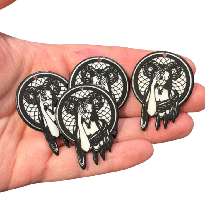 4pcs Devil Horned Lace Girl charms