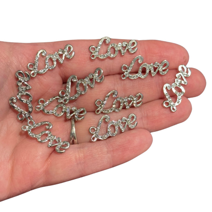 10pcs Glitzy love charms