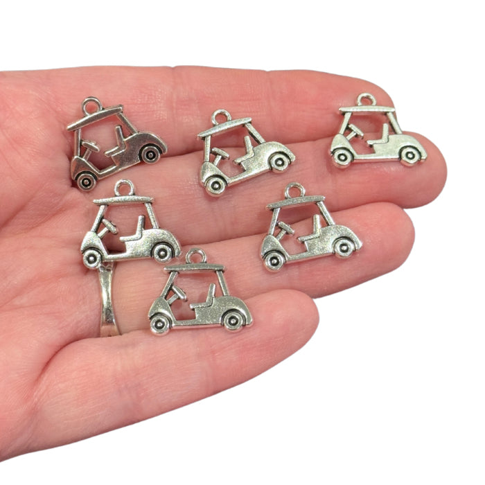 6pcs Silver golf cart charms