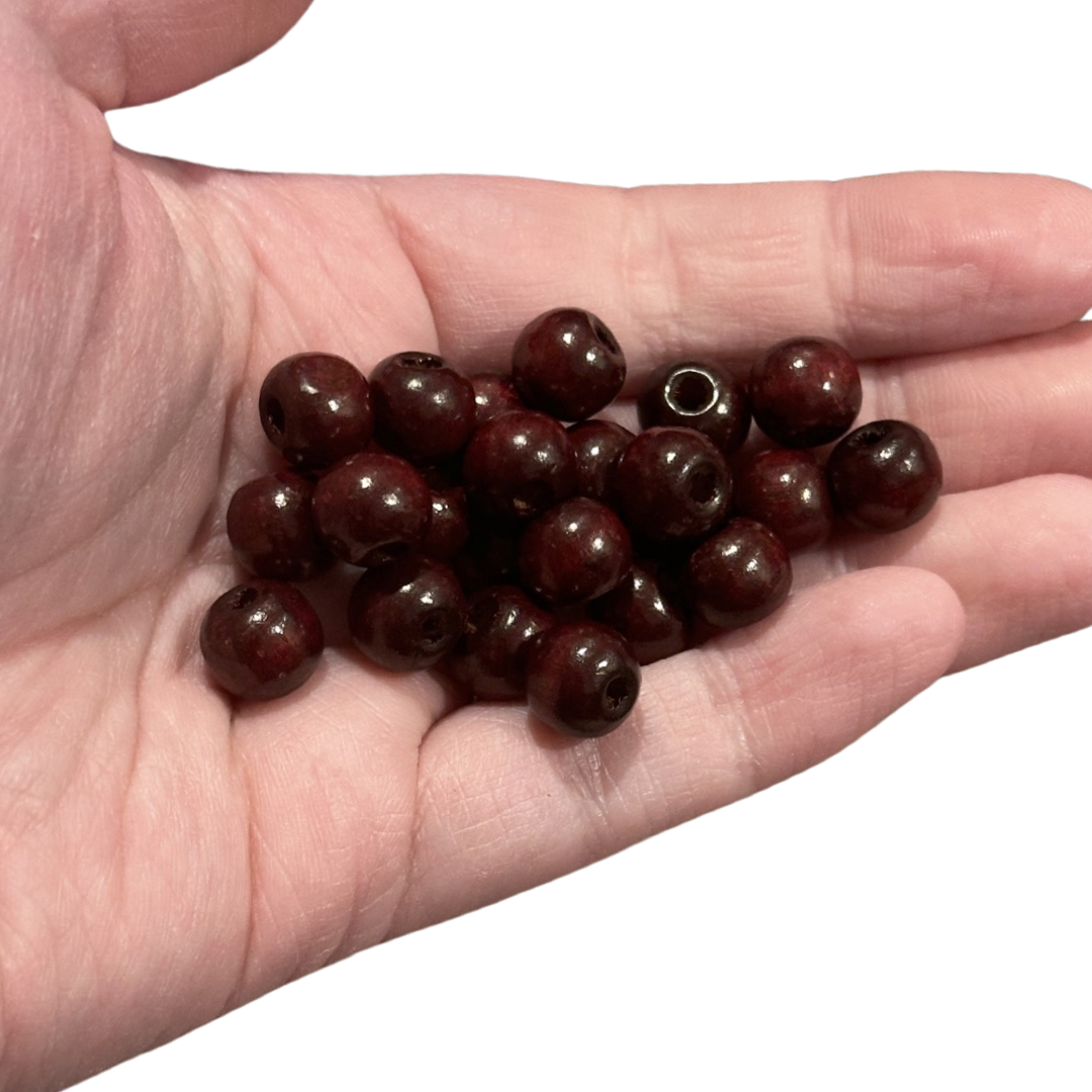 50pcs Dark Red beads