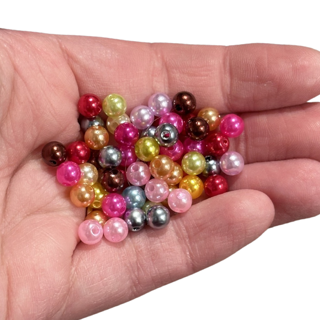 100pcs Imitation Pearl Satin Like Assorted beads