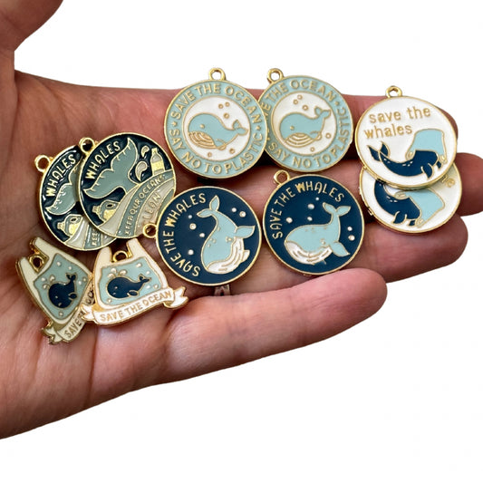 10pcs Save The Whales Charms