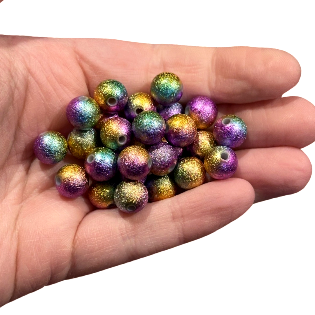 25pcs pink purple green gold  beads