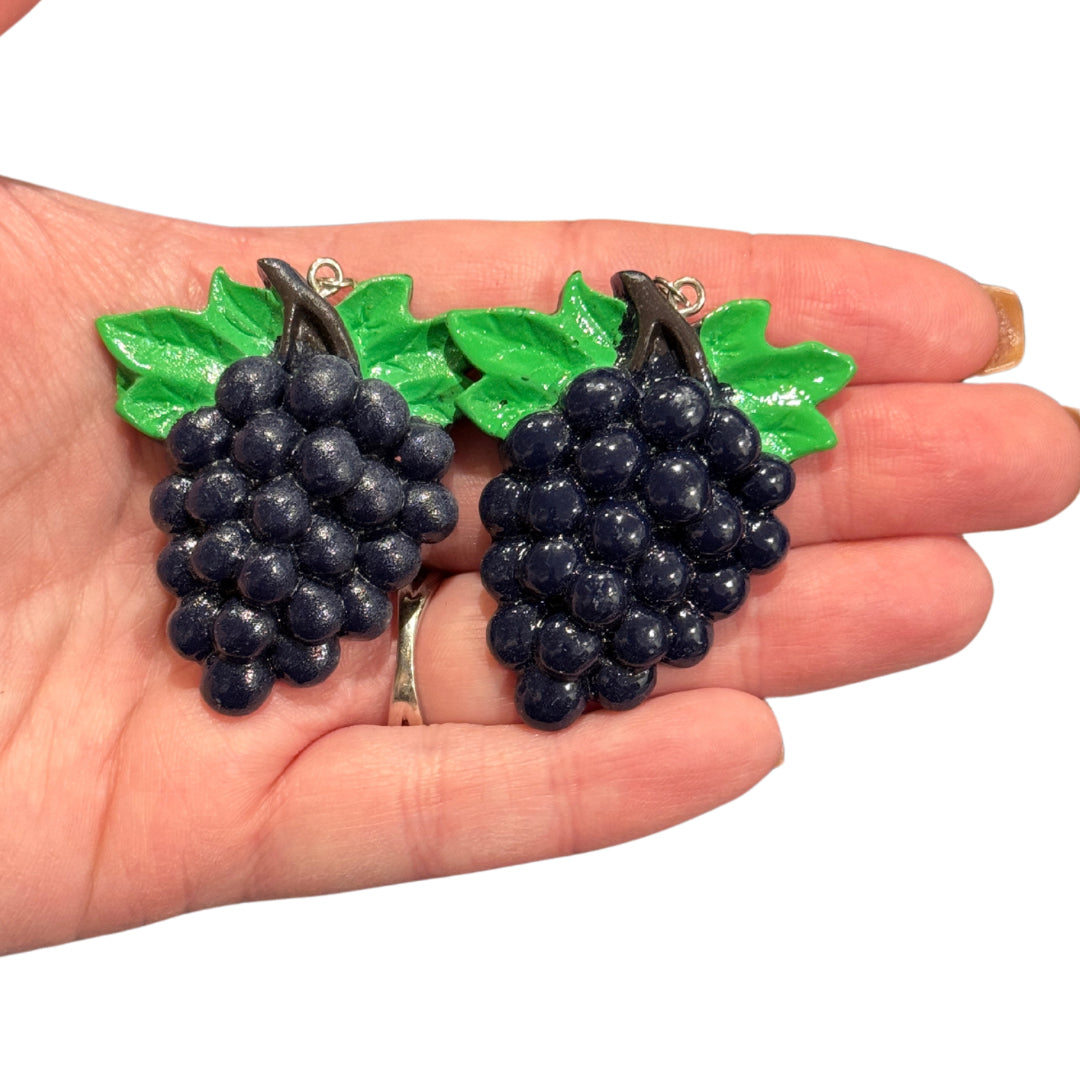 2pcs Purple Grapes Charms