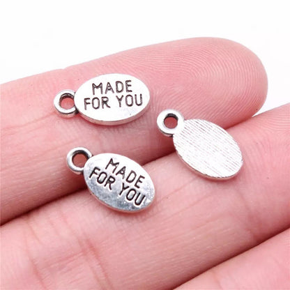 10 Tiny made for you charms handmade metal charm tags