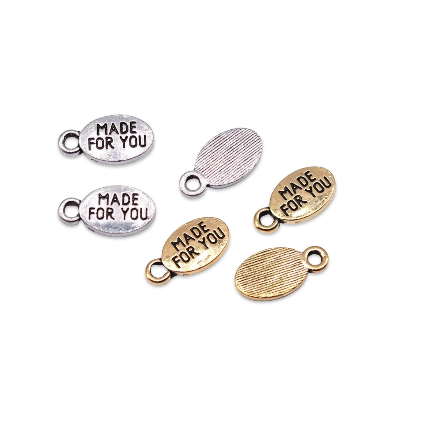 10 Tiny made for you charms handmade metal charm tags