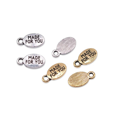 10 Tiny made for you charms handmade metal charm tags