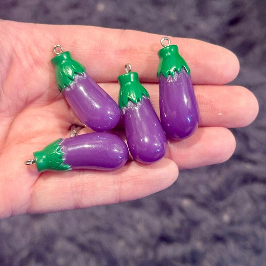 4pcs Eggplant Charms