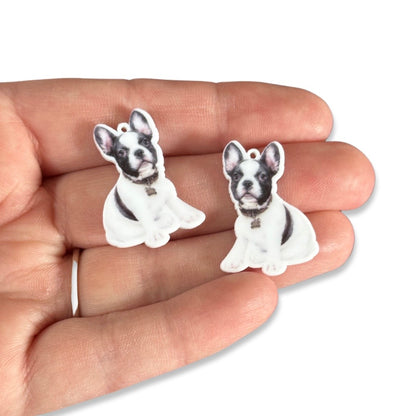 4pcs Bulldog Boston terrier Charms