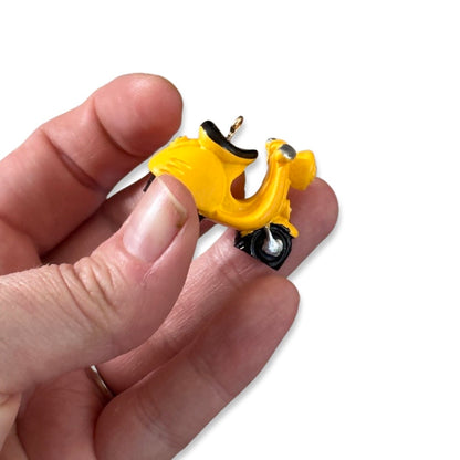 2pcs Yellow scooter charms