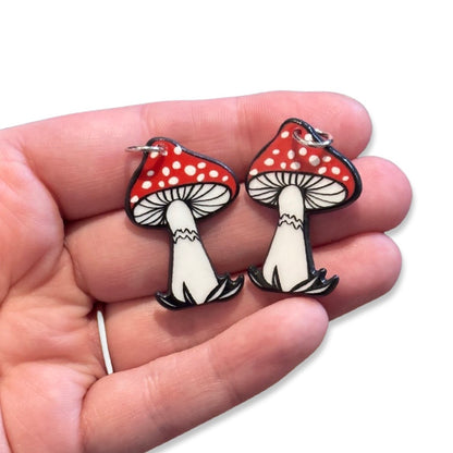 4pcs Red And White Mushroom Charms