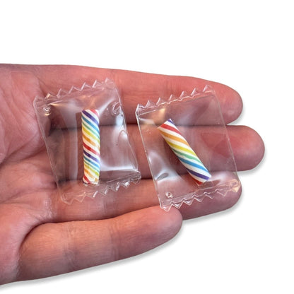 4pcs Striped Rainbow Candy Charms