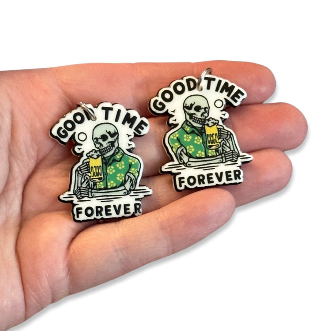 4pcs Good time Forever skeleton charms